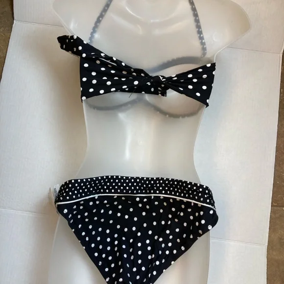 2Bamboo New Black Polka Dot 2pc Bikini A172